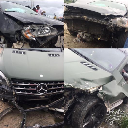 Nathaniel Bassey survives ghastly car accident without a scratch!