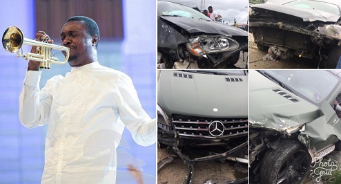 Nathaniel Bassey survives ghastly car accident without a scratch!
