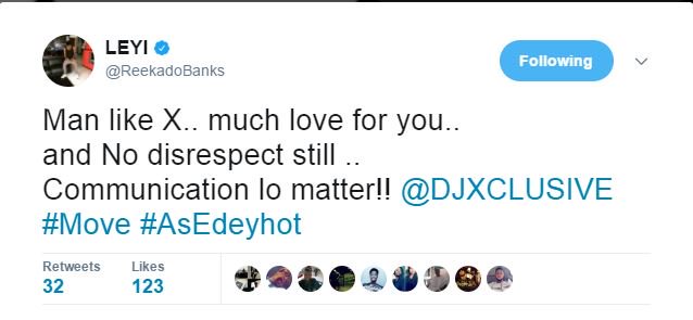 Reekado Banks Apologizes To DJ Xclusive For Calling Him Out