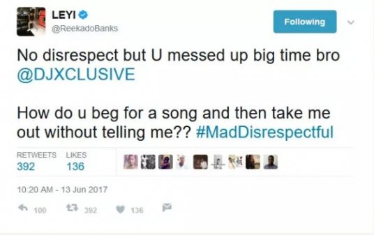 Reekado Banks Apologizes To DJ Xclusive For Calling Him Out