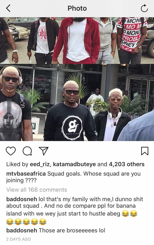Olamide reacts after MTV Base compared 'his squad' to PSquare's squad