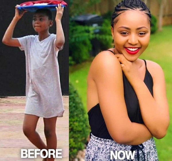 Regina Daniels shares before and after photos of herself
