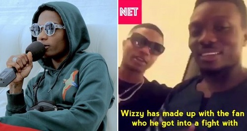 Wizkid makes peace with the fan he fought with in a Lagos Nightclub