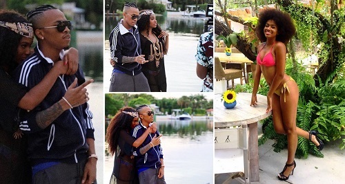 Tekno shoots music video in Miami, cuddles US-Based Model