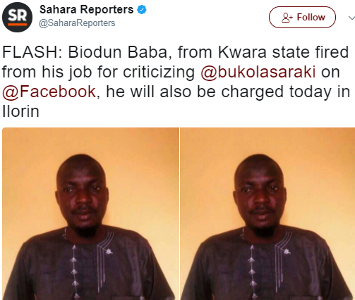 Kwara State Civil Servant To Be Arraigned In Court For Allegedly Criticizing Senate President, Bukola Saraki On Facebook