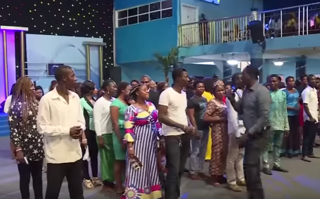 Nigerian Pastor Files Out Unmarried Youths, Orders Them To Choose Each Other For Marriage In Delta (Video)