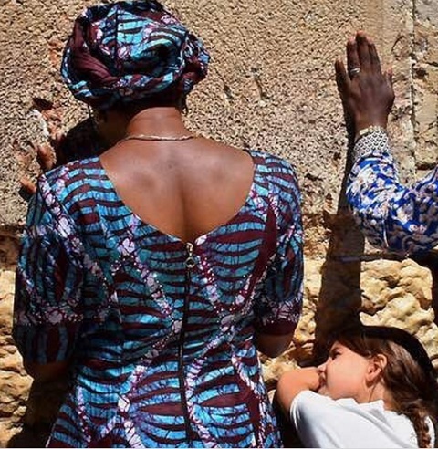 Acting President's Wife, Dolapo Osinbajo Prays for Nigeria at the Wailing Wall in Jerusalem