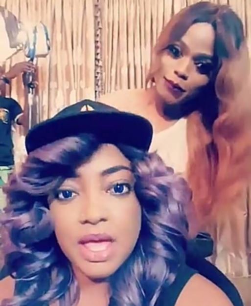 Bobrisky Makes Acting Debut On Set Of Sotayo's New Movie. (Photos)