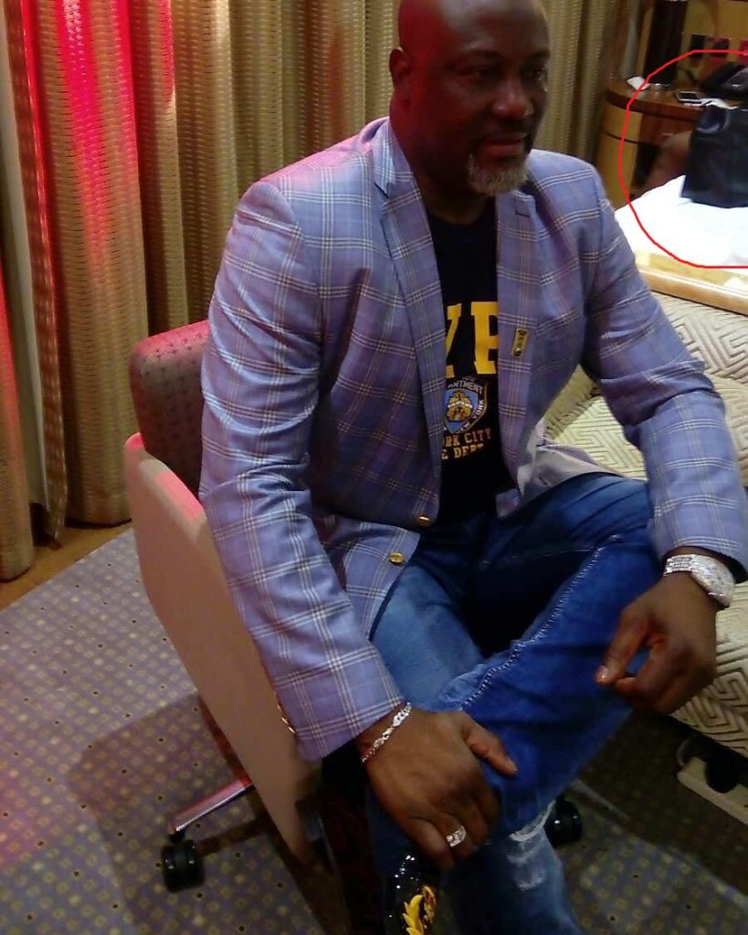 Threesome?! Instagram Users Troll Dino Melaye Over Woman's Leg And Spotted In His Photo.