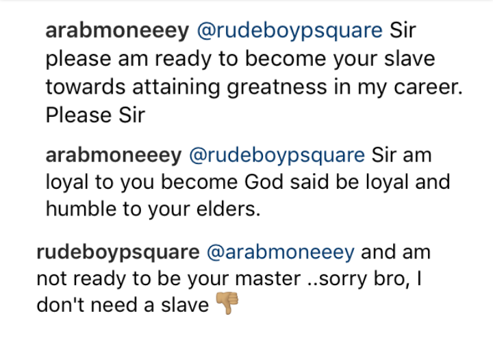 Paul of PSquare turns down fan who is ready to be his slave