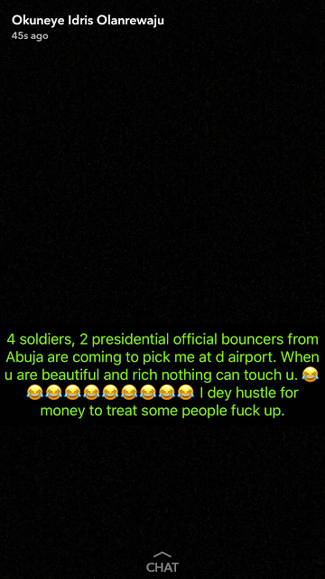 '4 Soldiers, 2 Presidential Official Bouncers Are Coming To Pick Me At The Airport' - Bobrisky Says