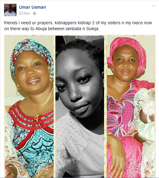 Three women kidnapped on their way to Abuja