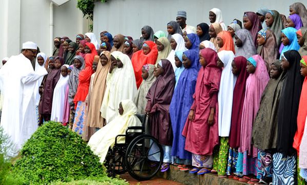 In Photos: President Muhammadu Buhari meets with freed Dapchi girls.