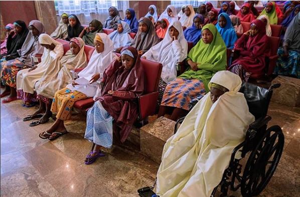 In Photos: President Muhammadu Buhari meets with freed Dapchi girls.