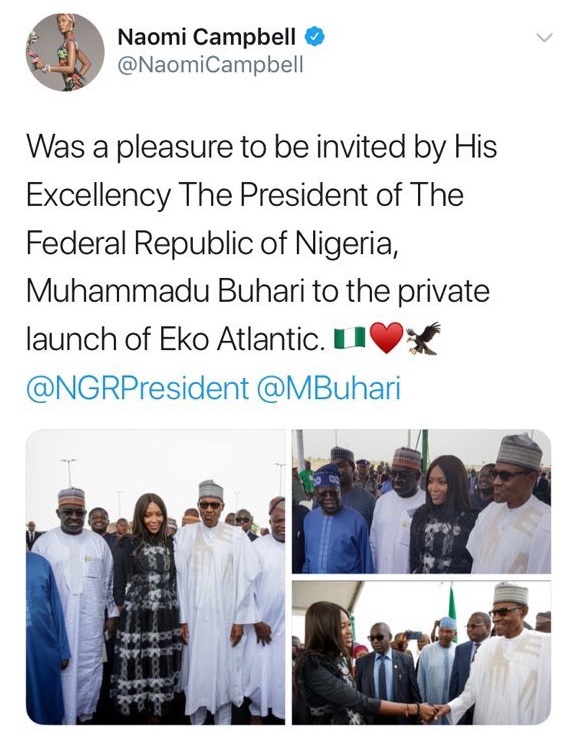 Naomi Campbell claims Pres. Buhari invited her to Lagos... Presidency replies...