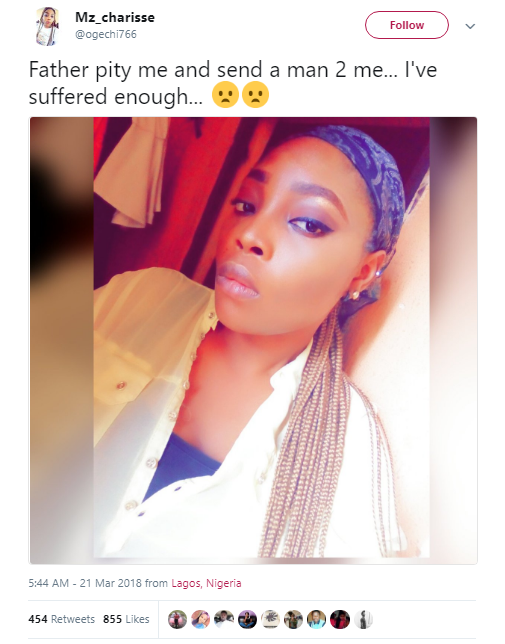 Nigerian lady who begged God for a man on Twitter, finally goes on date with one.