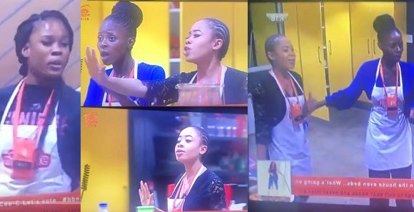 #BBNaija Drama: Khloe and Nina team up & nearly come to blows with CeeC (videos)