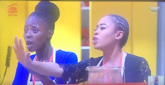 #BBNaija Drama: Khloe and Nina team up & nearly come to blows with CeeC (videos)