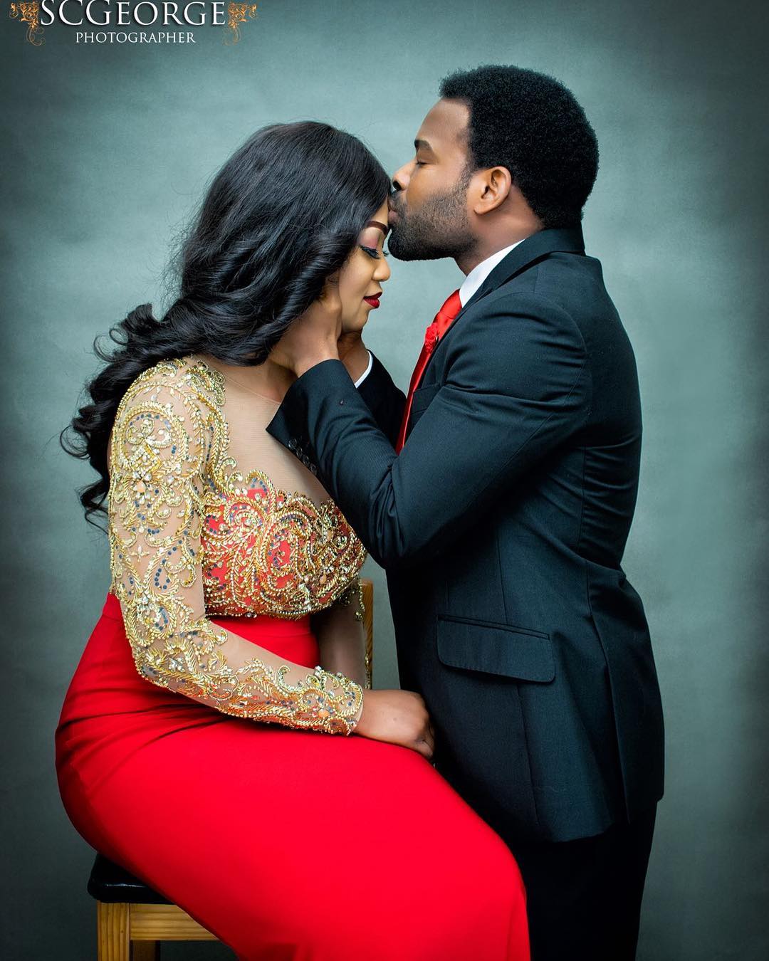 First photos from the traditional engagement of actor, Gabriel Afolayan and his bride
