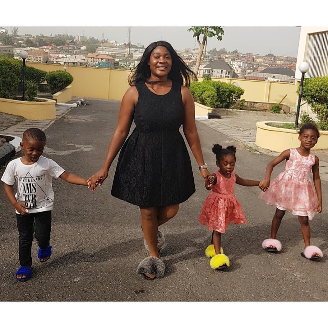 Lovely new photos of Mercy Johnson playing with her beautiful kids