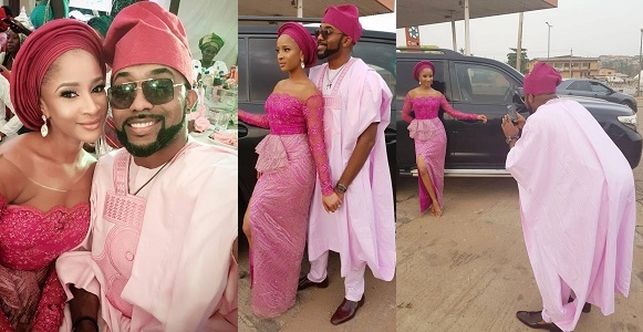 Banky W and Adesua Etomi step out for Actor, Gaberiel Afolayan's Traditional wedding