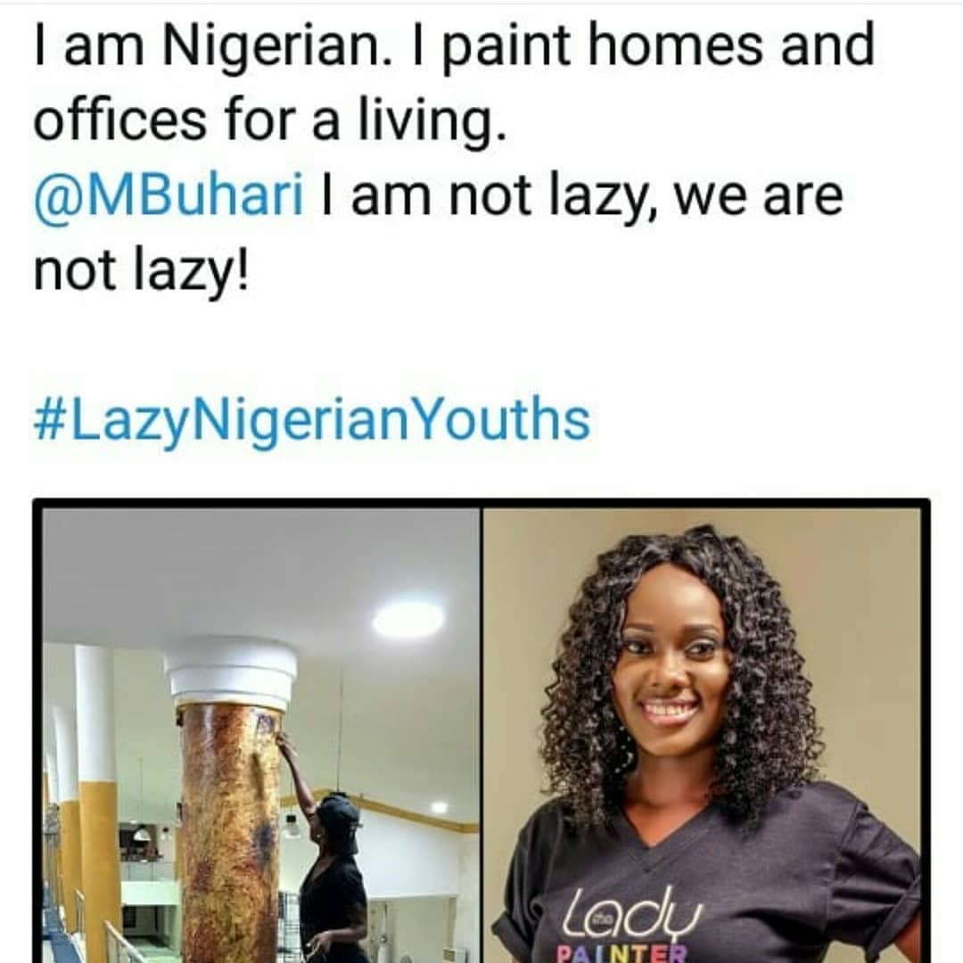 'We are not Lazy' - Nigerian youths reply President Buhari, share photos of their handiwork