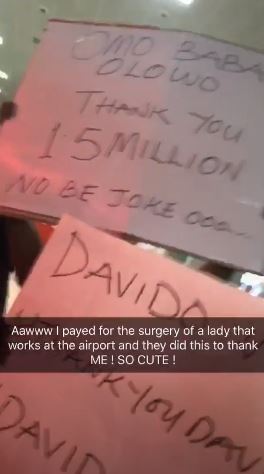 Airport workers grateful after Davido paid for their colleague's N15m surgery