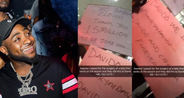 Airport workers grateful after Davido paid for their colleague's N15m surgery