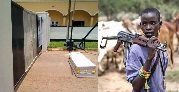 Corpse of Pastor Oromosele killed by herdsmen, dumped at the Edo State government house.