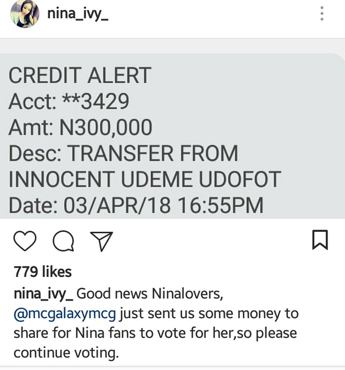 #BBNaija: MC Galaxy donates N300,000 to Nina's fans to keep voting for her. (Photos)