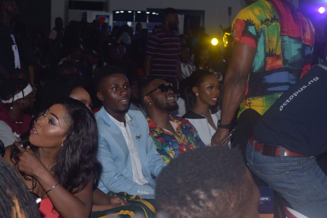 #BBNaija: 'See Gobbe' winner, Efe spotted alongside other former housemates at live show in Lagos.