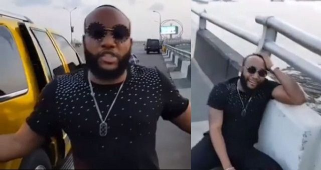 #LazyNigerianYouths: Kcee threatens to jump of 3rd Mainland bridge while reacting to President Buhari's speech.