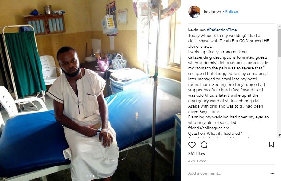 Nollywood's Kevin Uvo Narrates his near-death experience, 24hrs To His Wedding
