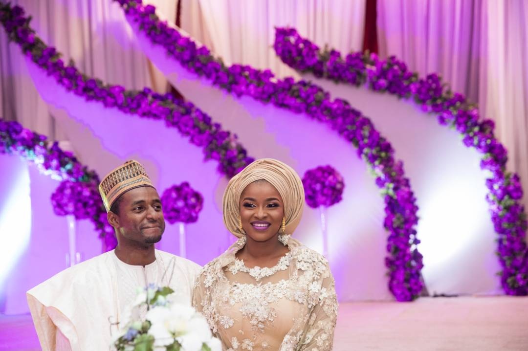Aisha Buhari's younger brother, Hamza weds his beautiful bride in style (Photos)