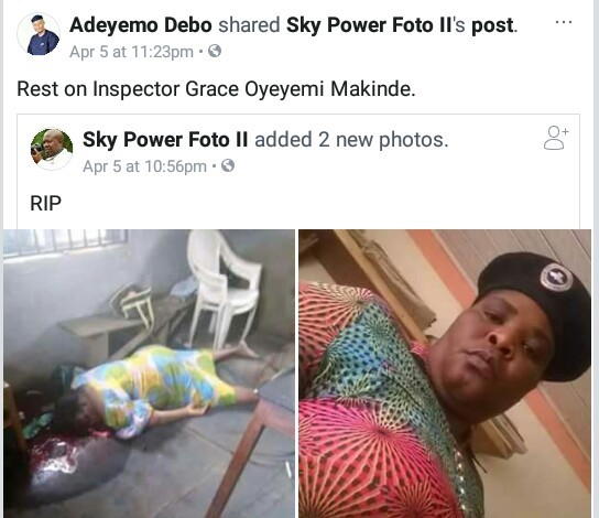 Photos of the Police officer, Inspector Yemisi Makinde who was killed during Offa Bank Robbery