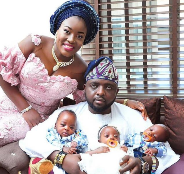 Jubilation as Nigerian woman welcomes set of triplets after six years of waiting. (Photos)