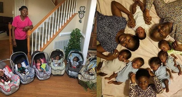 Nigerian couple who gave birth to sextuplets in the US show off their babies.