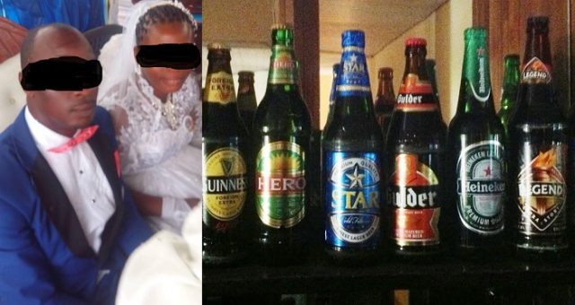 Enraged pastor orders Church members out of wedding reception because of alcohol.