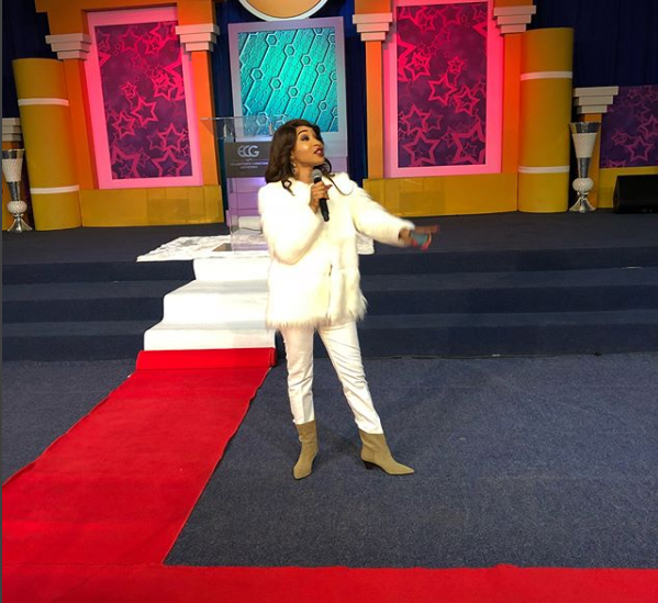 Tonto Dikeh ministers to thousands at church in South Africa.
