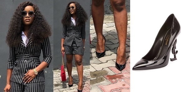 CeeC is all shades of classy as she rocks N348,000 black YSL-Heel Pump. (Photos)