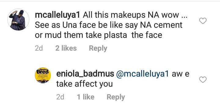 Actress, Eniola Badmus blasts fan who criticized her make-up in new photo