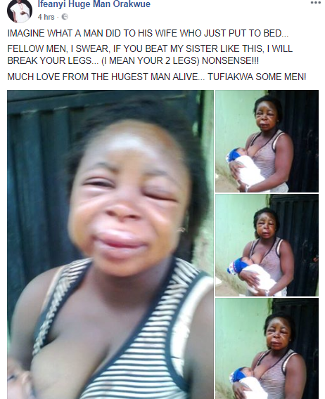 What an 'evil man' did to his wife who just gave birth (photos)