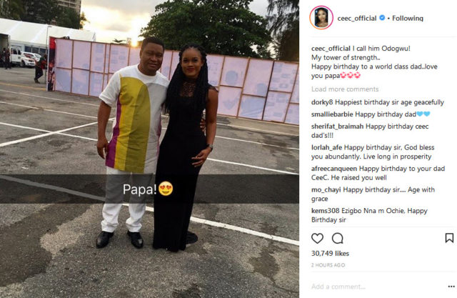 CeeC praises her father with sweet words to celebrate his birthday.