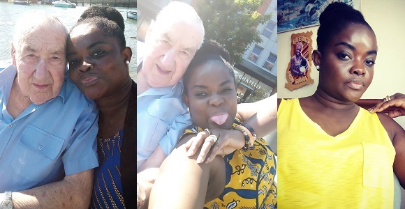 Ghanaian lady slams troll who mocked her 90-year-old white husband.