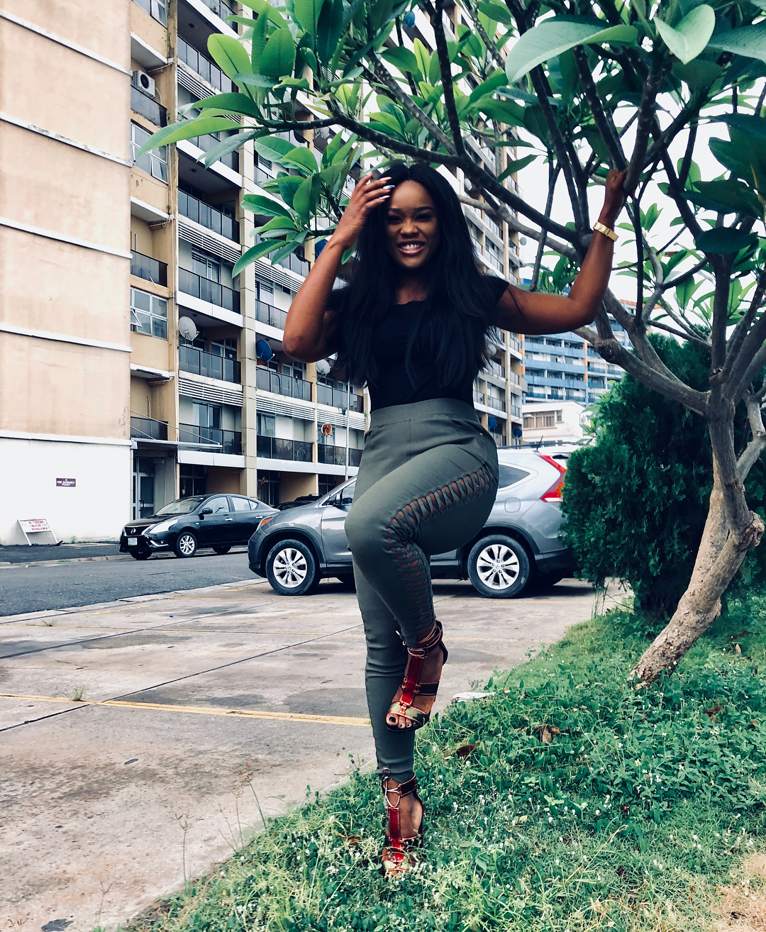 BBNaija's CeeC slays effortlessly in Laced up fashion pants. (Photos)