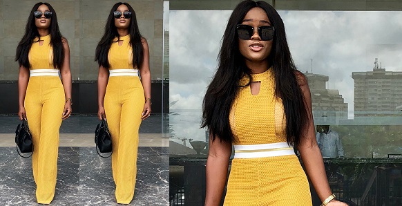 "My own Kim K" - BBNaija's Khloe reacts to a stunning CeeC in yellow jumpsuit.