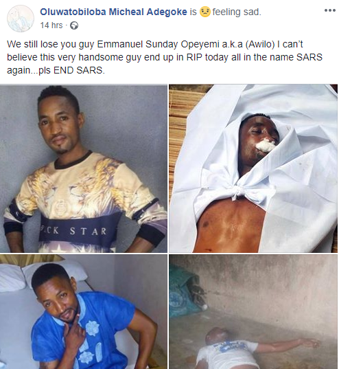Nigerian Man Allegedly fleeing from SARS dies of internal bleeding after hitting his chest on an iron gate