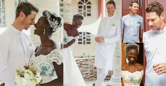 First photos from Chidiogo Akunyili and Andrew Parr's unconventional white wedding ceremony.