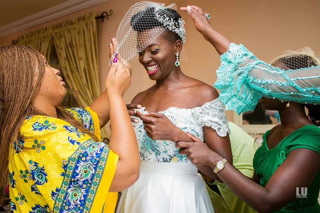 First photos from Chidiogo Akunyili and Andrew Parr's unconventional white wedding ceremony.