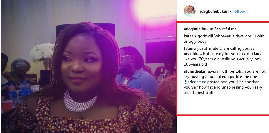 Damilola Adegbite fires back at fan who said she looks 70, not 18